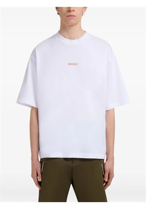 t-shirt logo uomo bianca MARNI | HUMU0223X6 UTCZ5700W01